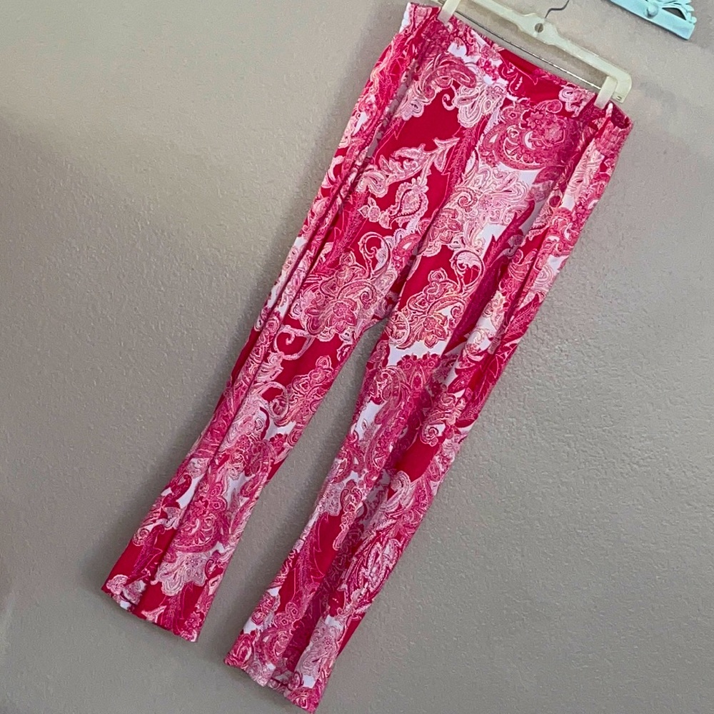 IMAN Pink Paisley Long Tall Pants Plus Size 2X 18 - Picture 1 of 3